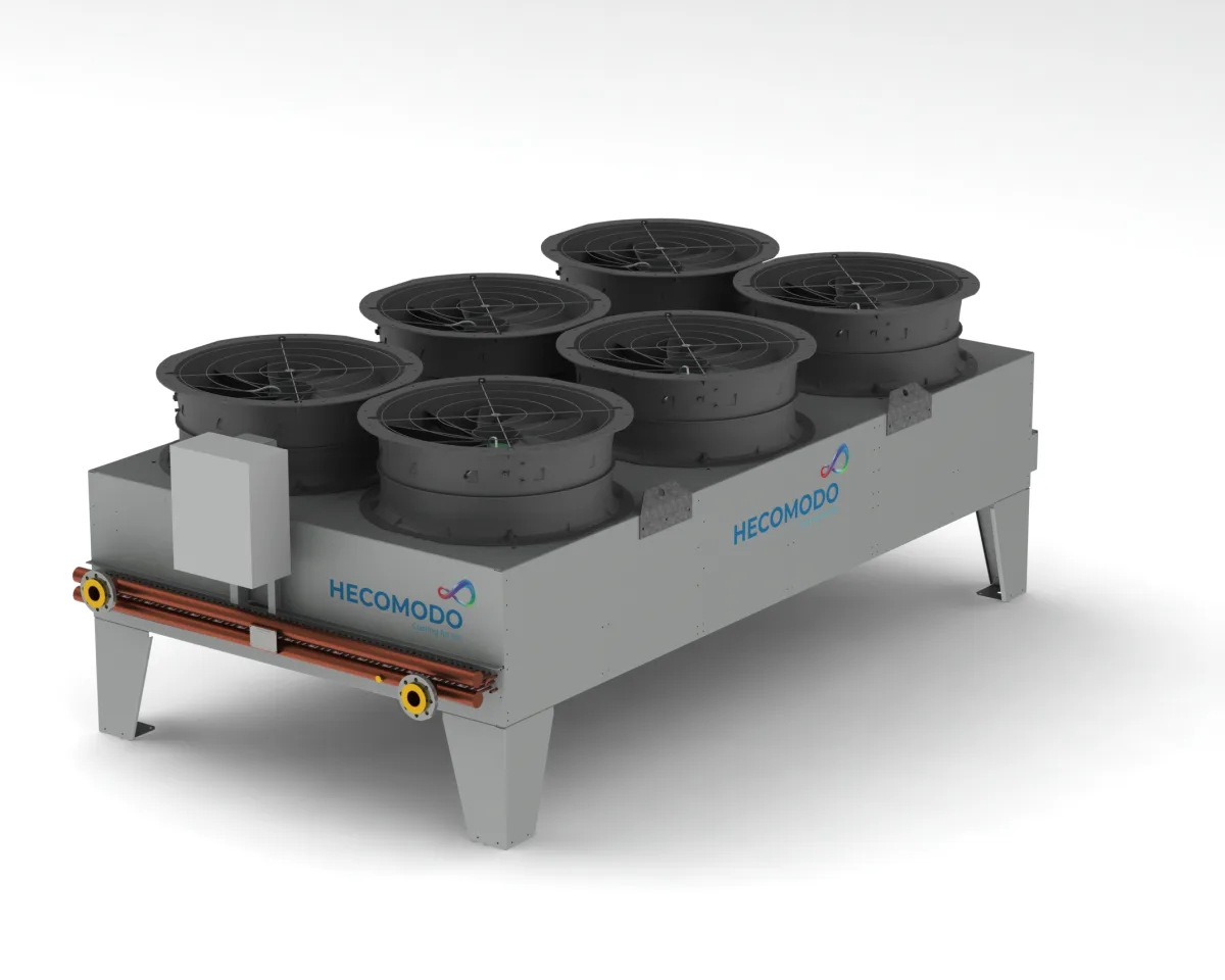 Modélisation 3D d'un dry cooler Hecomodo à six ventilateurs