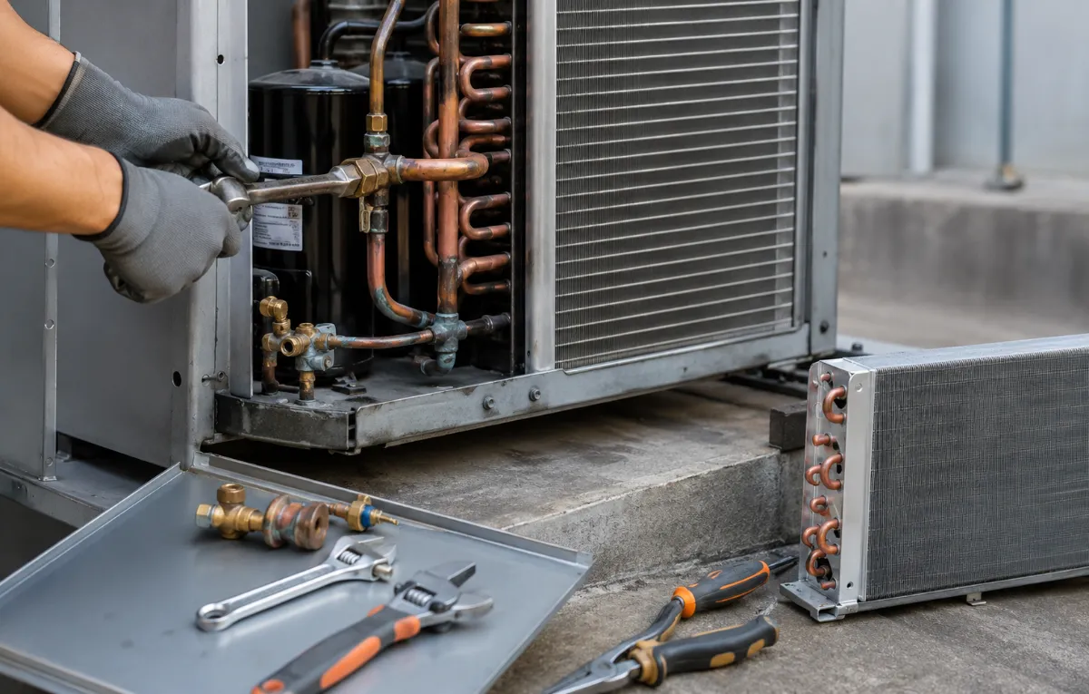 Rénovation d’un dry cooler : remplacement de composants sur site